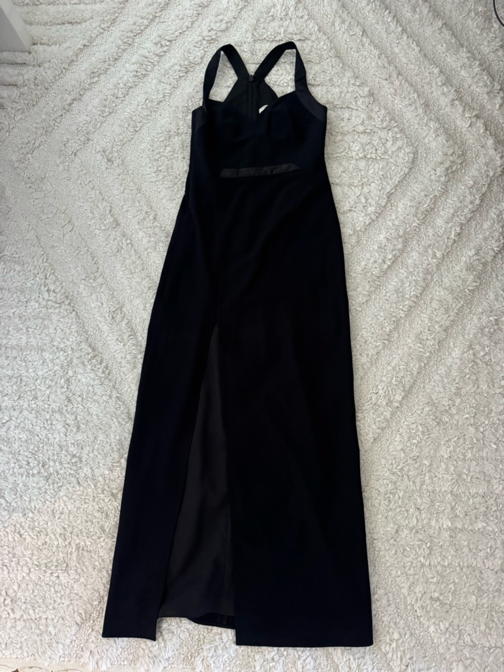 Halston Heritage Black Sleeveless Gown with Front Slit